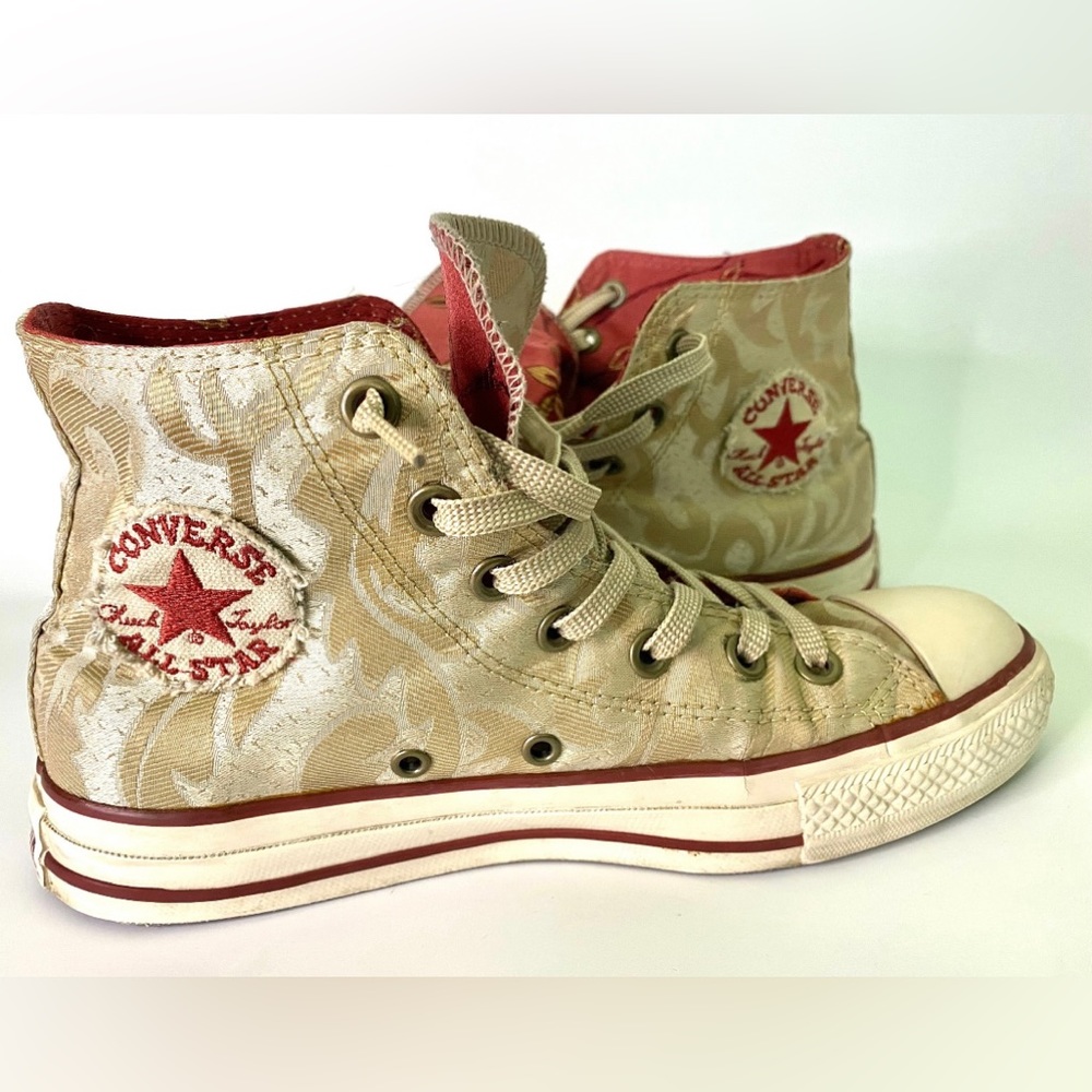 Converse Gold Brocade High Tops Rare